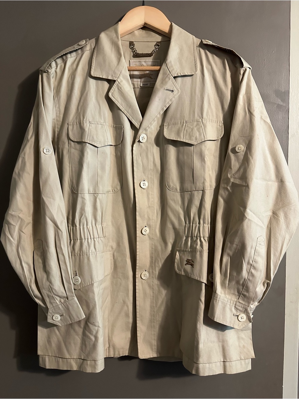 Burberry Khaki Cotton Military Field Jacket